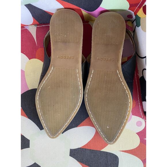 SPERRY Women's Saybrook Leather Slingback Mule Shoes Black 5.5 - Picture 8 of 8